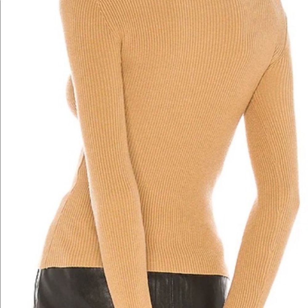 NWT Camila Coelho Roscoe Ribbed Turtleneck Sweater in Tan Size XL - Picture 4 of 7